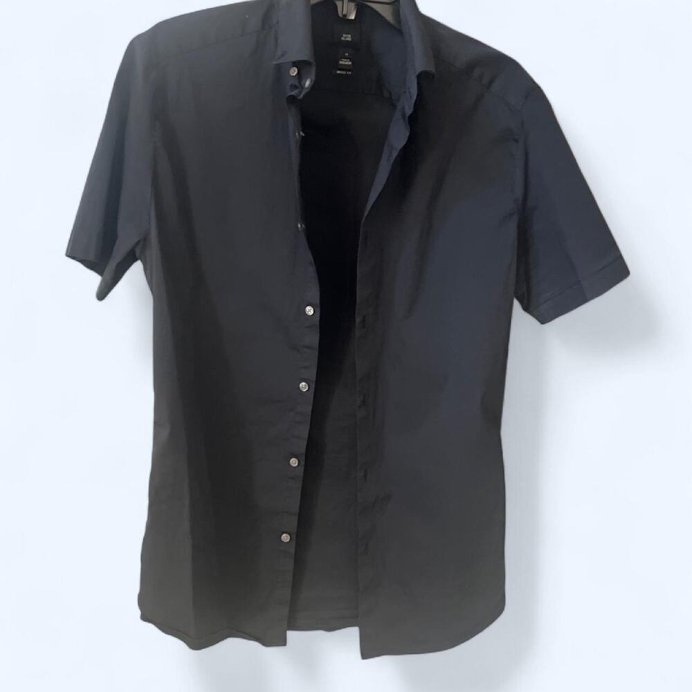 🖤River Island Men’s Black Muscle Fit Short Sleeve Shirt Size M